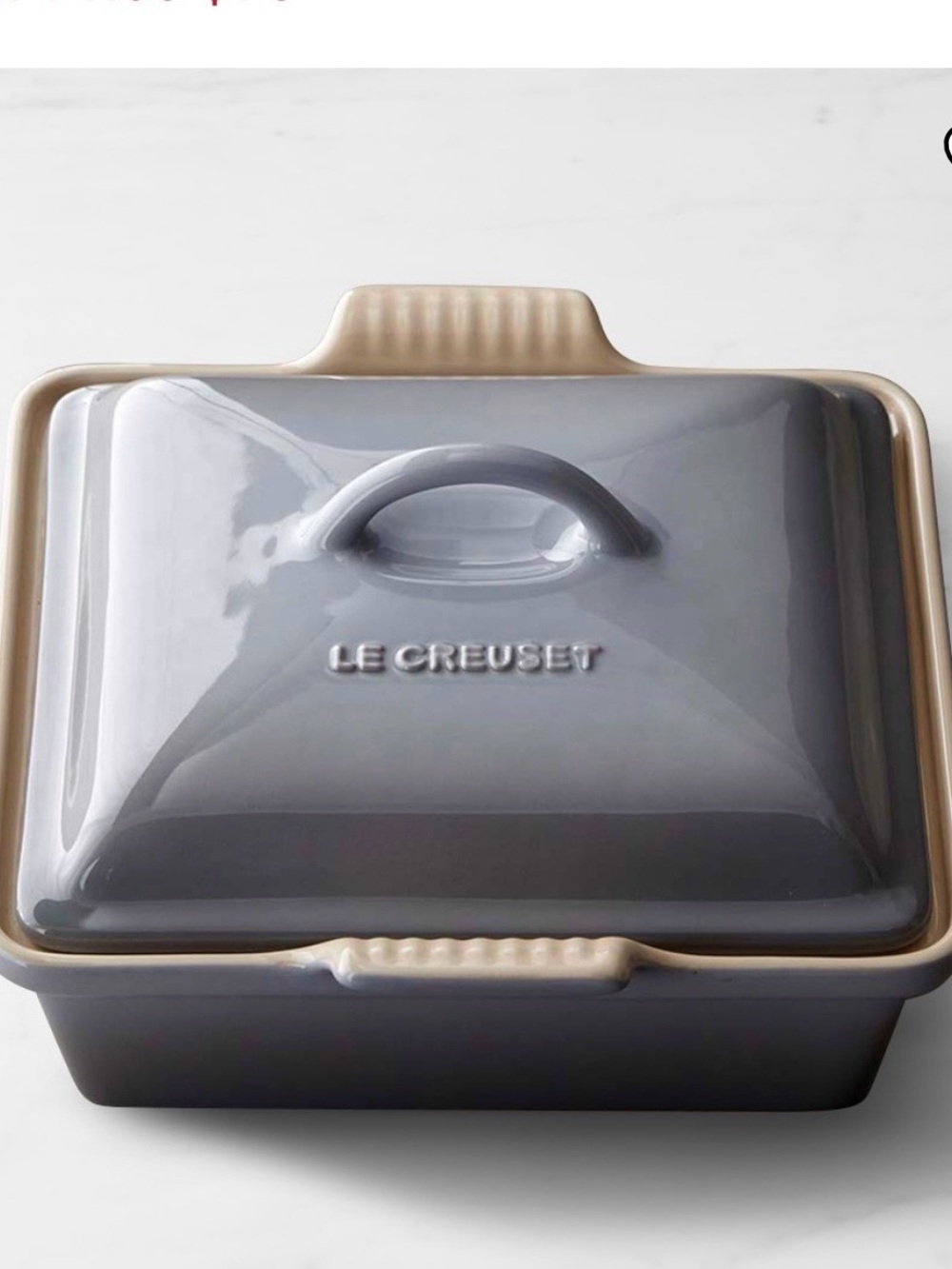 Le Creuset French Gray Heritage Square Baking dish 2 qt